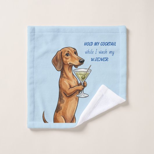 Dachshund Cocktail Washand Washandje (Wasdoekje)