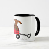 Dachshund Coffee Cup Mok Rode Wagon (Voorkant rechts)