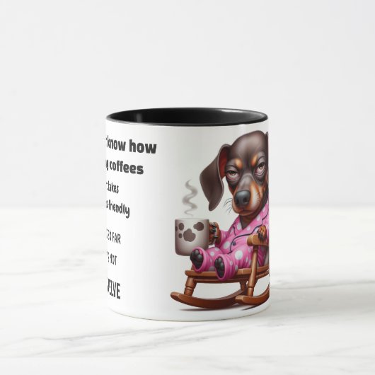 Dachshund Coffee Humor Mok (Midden)