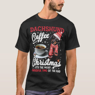 Dachshund Coffee Kerstmis Het is de meest fantasti T-shirt