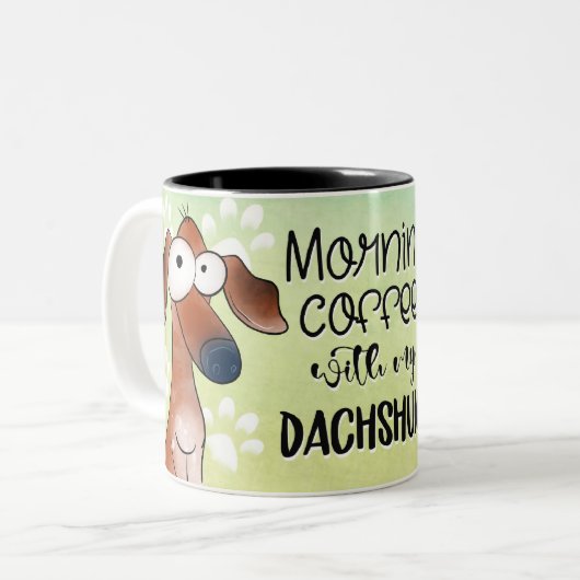 Dachshund Coffee Lover Mok (Voorkant links)