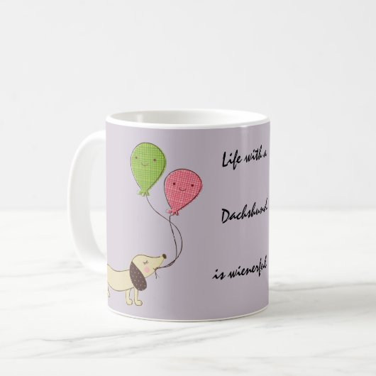 Dachshund Coffee Mok Dachshund gift Wiener Dog (Voorkant links)