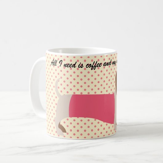 Dachshund Coffee Mok Doxie Lover Gift (Voorkant links)