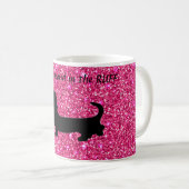 Dachshund Coffee Mok Glitter Wiener Dog Gift Mok (Voorkant rechts)