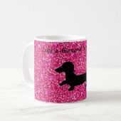 Dachshund Coffee Mok Glitter Wiener Dog Gift Mok (Voorkant links)