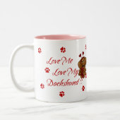 Dachshund Coffee Mok ~ Love Me Love (Links)