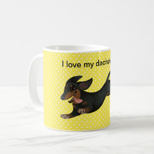 Dachshund Coffee Mok Polka Dot Wiener Dog Cup