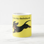Dachshund Coffee Mok Polka Dot Wiener Dog Cup (Center)