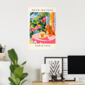 Dachshund Coffee Print Matisse Style Pink Kitchen (Thuiskantoor)