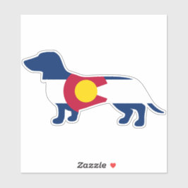 Dachshund Colorado Flag Sticker