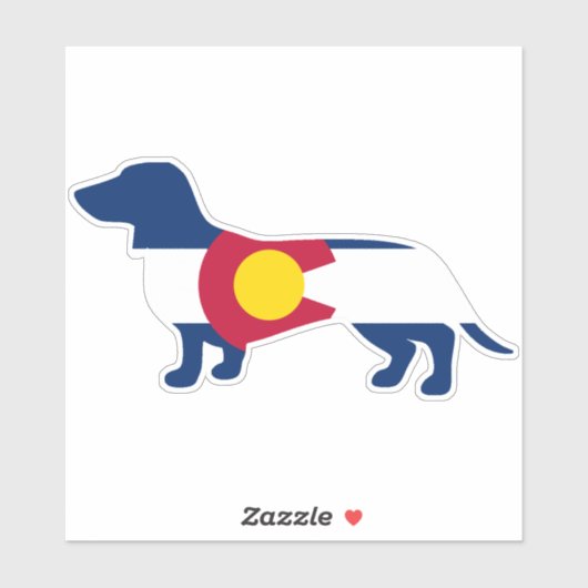 Dachshund Colorado Flag Sticker (Vel)