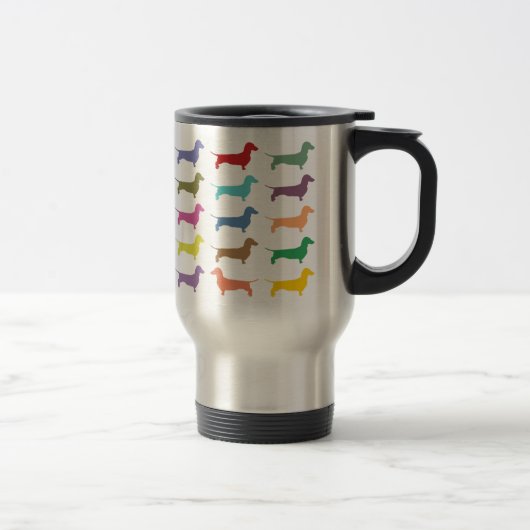 Dachshund Confetti Multicolored Travel Mug Reisbeker (Rechts)