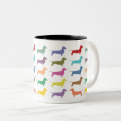 Dachshund Confetti Two-Tone Mok (Voorkant rechts)
