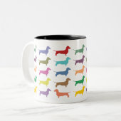 Dachshund Confetti Two-Tone Mok (Voorkant links)