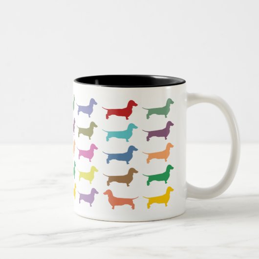 Dachshund Confetti Two-Tone Mok (Rechts)