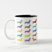 Dachshund Confetti Two-Tone Mok (Links)