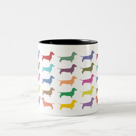 Dachshund Confetti Two-Tone Mok (Center)