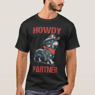 Dachshund Cowboy Hoed Howdy Partner Grappige Weste T-shirt