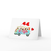 Dachshund Cupido's In Hun Valentijnsliefdesauto