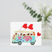 Dachshund Cupids In Hun Valentijn Liefde Mobiel Feestdagenkaart (Staand voorkant)