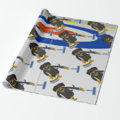 Dachshund Curling Cadeaupapier (Uitgerold)