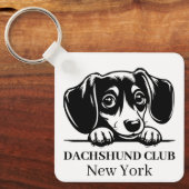 Dachshund Custom Club Thema sleutelhanger (Voorkant)