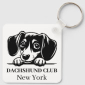 Dachshund Custom Club Thema sleutelhanger (Achterkant)