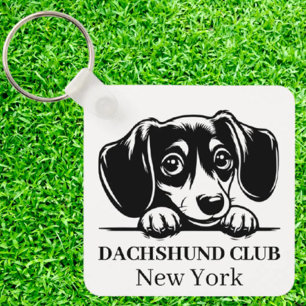 Dachshund Custom Club Thema sleutelhanger