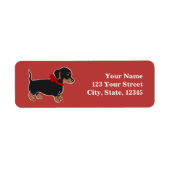 Dachshund Custom Cranberry Return Address Labels (Voorkant)