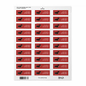 Dachshund Custom Cranberry Return Address Labels (Full Sheet)