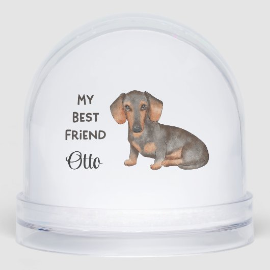 Dachshund Custom Name My Best Friend Sneeuwbol (Voorkant)