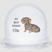 Dachshund Custom Name My Best Friend Sneeuwbol (Achterkant)