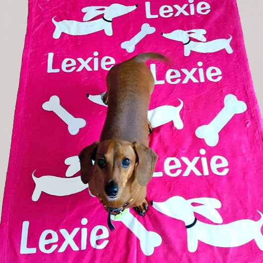 Dachshund Custom Roze Deken voor Wiener Honden