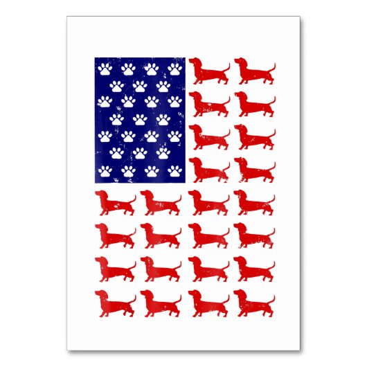 Dachshund - Cute American Flag 4 juli Kaart (Voorkant)