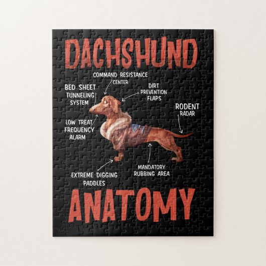 Dachshund Cute for Wiener Doxie Lovers Anatomy Legpuzzel (Verticaal)