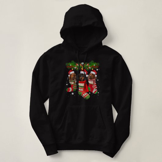 Dachshund Cute in Socks-kerstkerstkerstkerstkerstk Hoodie (Design voorkant)