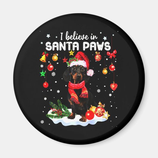 Dachshund Cute Kerstmis Magneet (Voorkant)