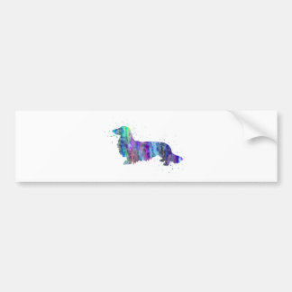 Dachshund, Dachshund waterverf print hond, hond Bumpersticker
