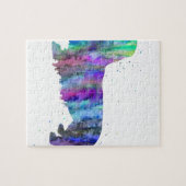 Dachshund, Dachshund waterverf print hond, hond Legpuzzel (Horizontaal)