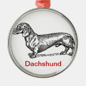 Dachshund Dachsie-kerstversiering Metalen Ornament (Voorkant)