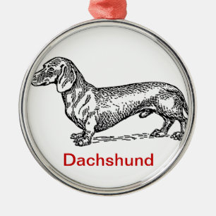 Dachshund Dachsie-kerstversiering Metalen Ornament