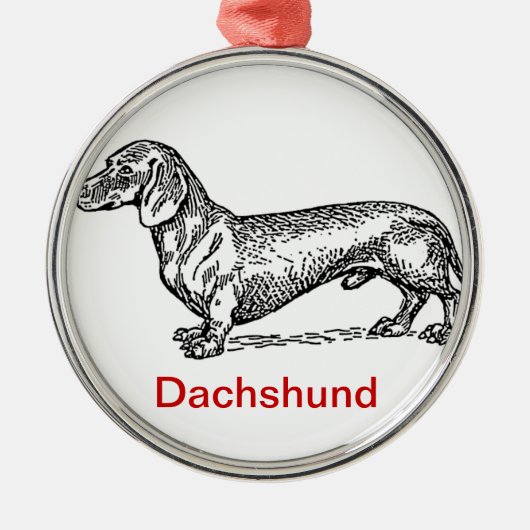 Dachshund Dachsie-kerstversiering Metalen Ornament (Voorkant)
