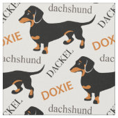 Dachshund, Dackel, Doxie Cute Dog Pattern Stof (Close Up)