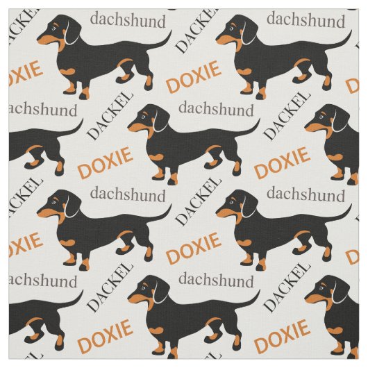 Dachshund, Dackel, Doxie Cute Dog Pattern Stof (Swatch)