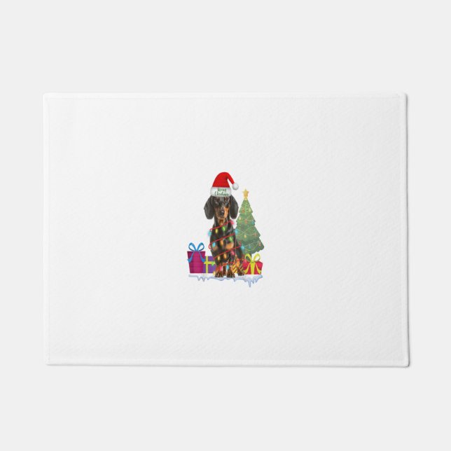 dachshund dackel wiener hond lelijke kersttrui deurmat (Voorkant)