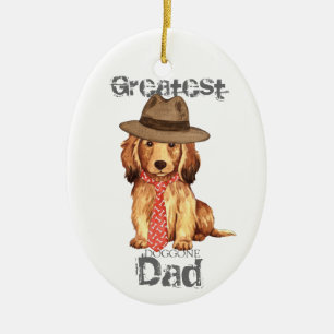 Dachshund Dad Ceramic Ornament