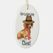Dachshund Dad Ceramic Ornament (Rechts)