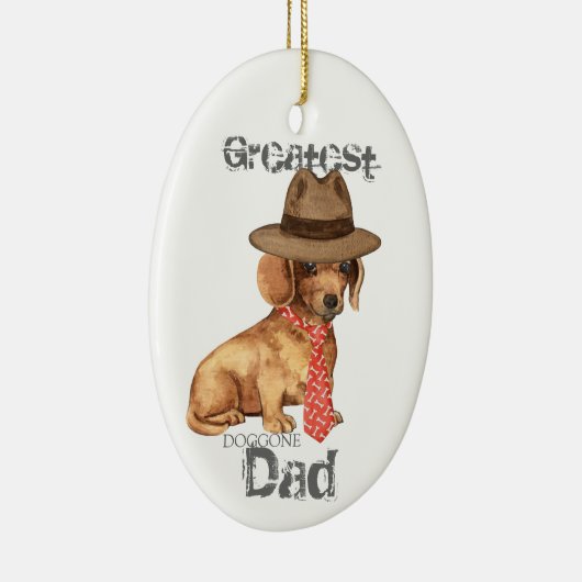 Dachshund Dad Ceramic Ornament (Rechts)