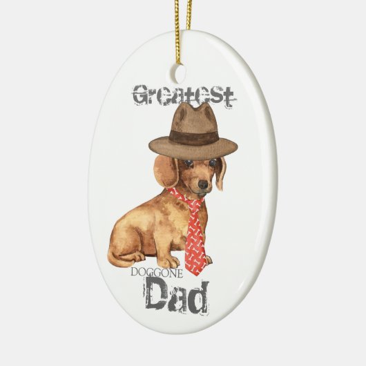 Dachshund Dad Ceramic Ornament (Links)