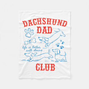 Dachshund Dad Club Het Leven Is Beter Met Doxies V Fleece Deken